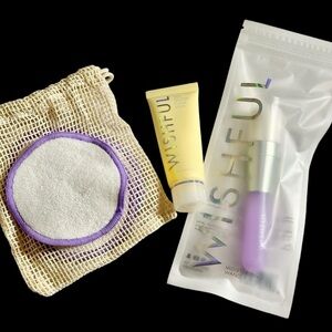 Huda Wand Brush, Yo Glow AHA & BHA Facial Enzyme Scrub & Makeup Remover Pads.